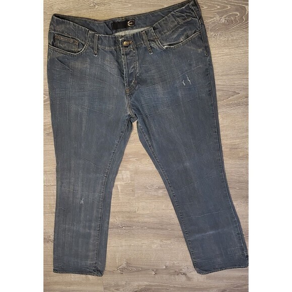 Men's Just Cavalli Ittierre‎ Button Fly Denim Blue Jeans Size 38 x 34 NWOT - Picture 1 of 16